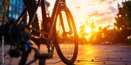 Bicycle Wheel Sunset Silhouette