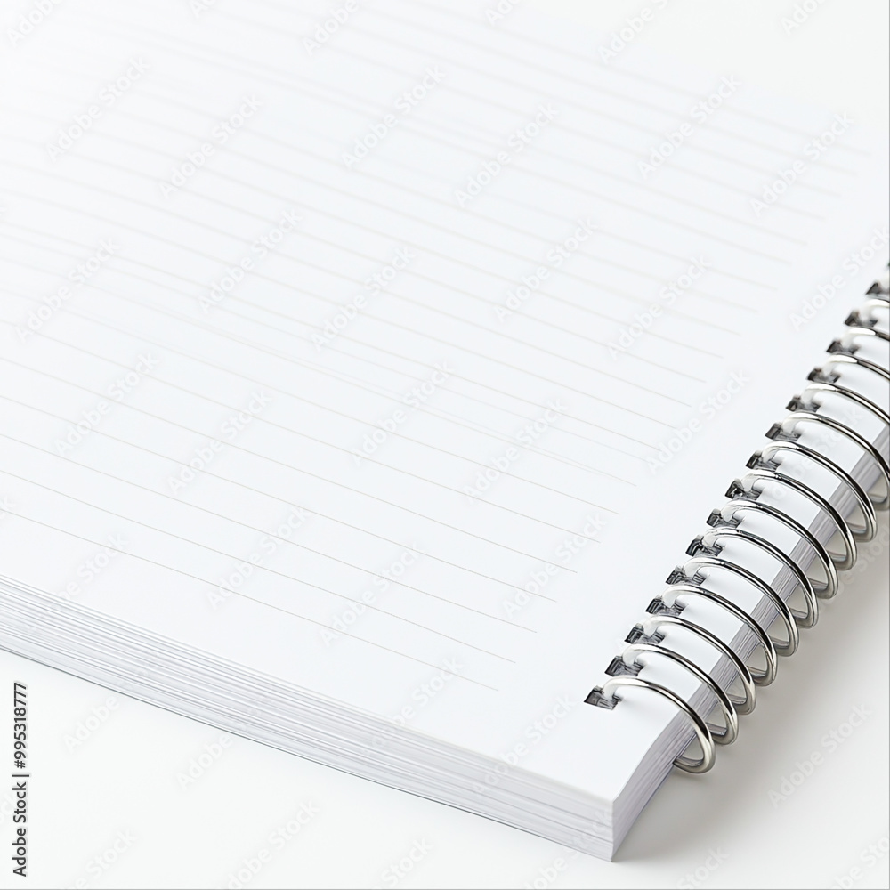 Open Spiral Notebook on Clean Surface Open Spiral Notebook on Clean Surface