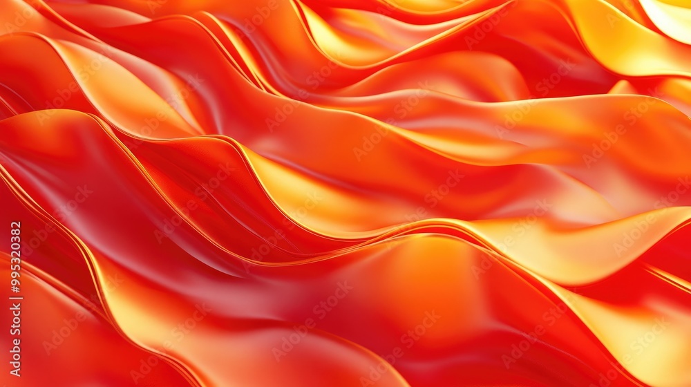 Vibrant red and orange wavy backdrop Elegant mockup for creative design 3D rendering Vibrant red and orange wavy backdrop Elegant mockup for creative design 3D rendering