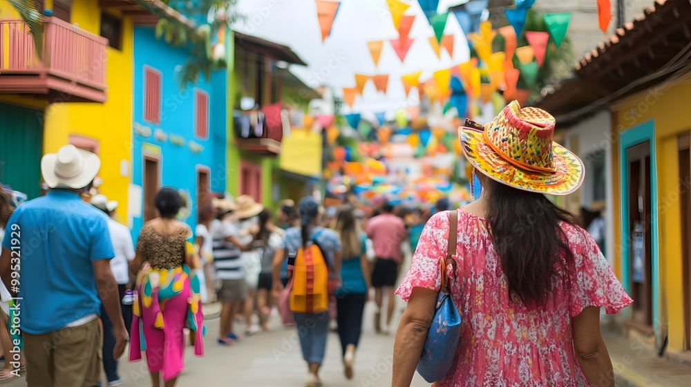 111. A colorful street scene during a cultural festival with parades 111. A colorful street scene during a cultural festival with parades