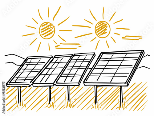 Single Line Drawing of Solar Panel Absorbing Sunlight: Harnessing Renewable Energy for Sustainable Living