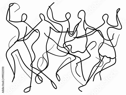 Coordinated Flow: A Single-Line Depiction of Harmonious Movement