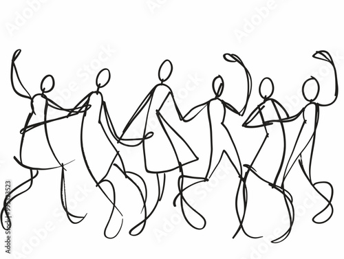 Coordinated Rhythm: A Single Line Dance of Shared Joy