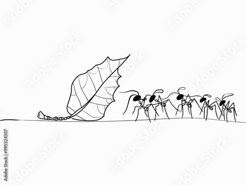 Unity in Simplicity: The Collaborative Power of Ants in One-Line Drawing