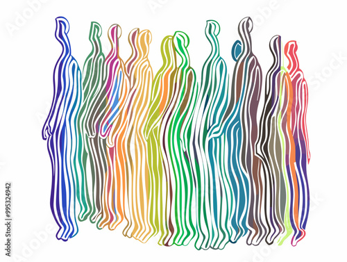 One-Line Rainbow: A Visual Metaphor for Diversity's Unifying Power