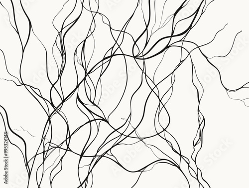 Intertwined Tree Branches: A Line Drawing Depicting Growth and Unity