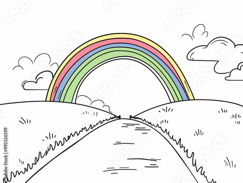 Rainbow Bridge: A Symbolic Passage Connecting the Physical and Spiritual Realms, Uniting Differences in the Pursuit of Harmony