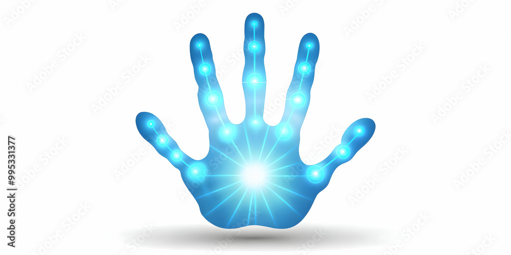 Glowing Handprint Symbolizing Individual Rights and Justice: A Macro Close-Up Illustration for Human Rights Day Glowing Handprint Symbolizing Individual Rights and Justice: A Macro Close-Up Illustration for Human Rights Day