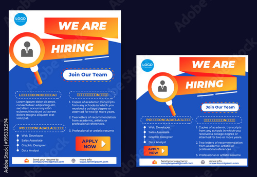 Recruitment Social Media Hiring Post Banner. vector