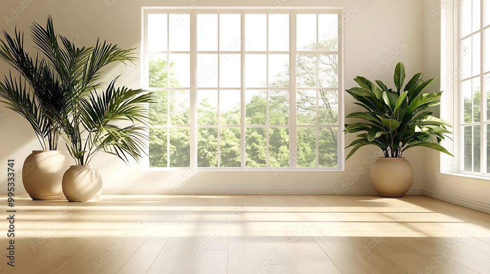Interior of a house window view to a green garden under daylight, architecture and buildings Interior of a house window view to a green garden under daylight, architecture and buildings
