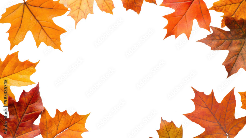 Vibrant Autumn Leaves Frame on transparent background Vibrant Autumn Leaves Frame on transparent background