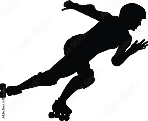 Roller derby player silhouette illustration