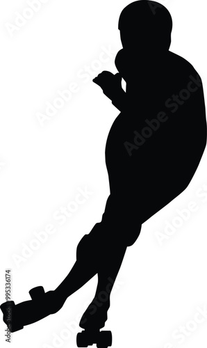 Roller derby player silhouette illustration
