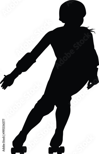 Roller derby player silhouette illustration