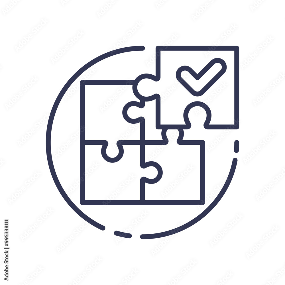 Puzzle pieces fitting together with a check mark, symbolizing the resolution of missing data issues. Puzzle pieces fitting together with a check mark, symbolizing the resolution of missing data issues.