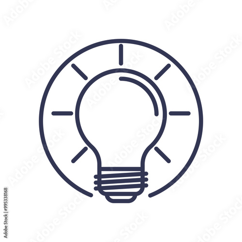 A light bulb icon symbolizing creativity and new ideas, surrounded by rays indicating inspiration.