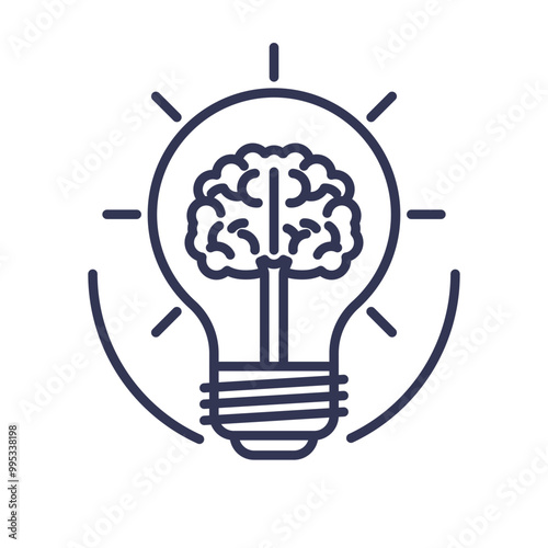 A light bulb with a brain inside symbolizes innovative thinking and creativity.