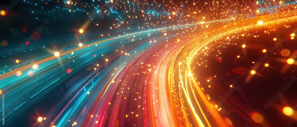 Fototapeta premium Vibrant Light Trails in Dynamic Motion Effect