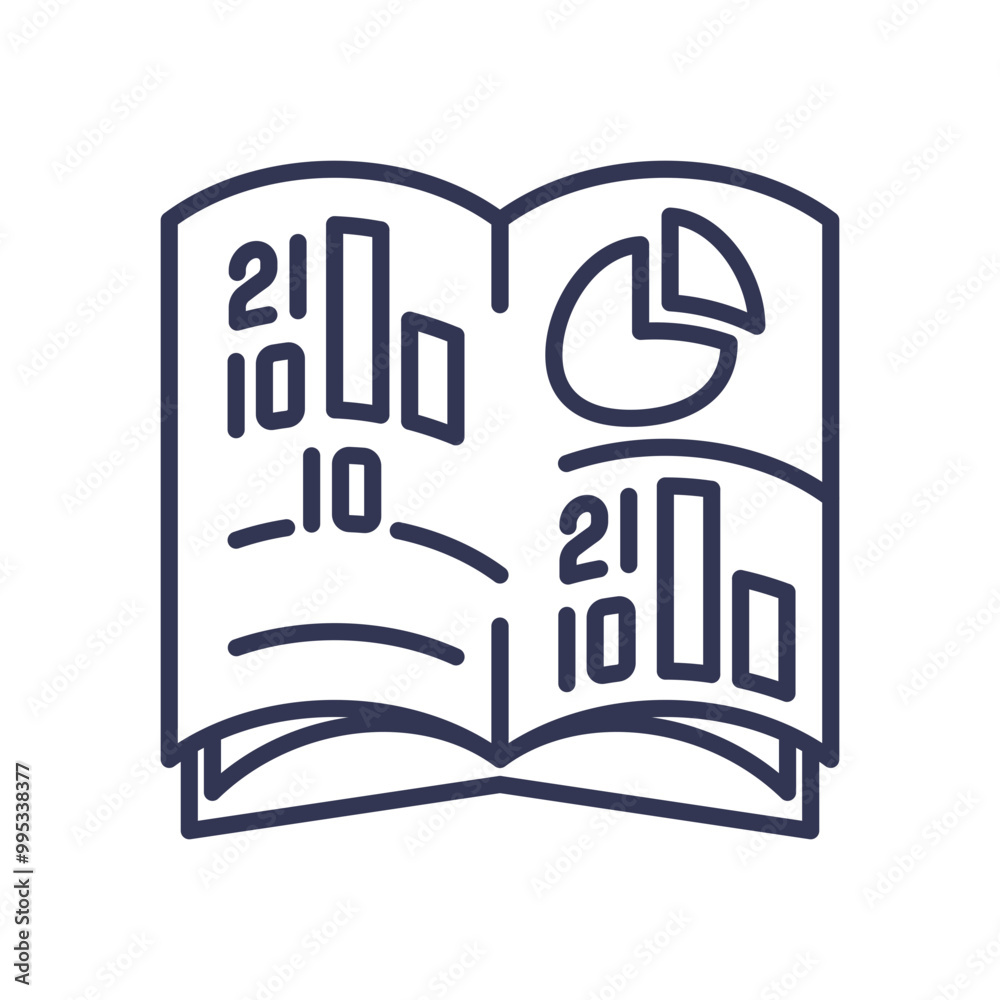An open book with charts and graphs, symbolizing organized record-keeping and data management.