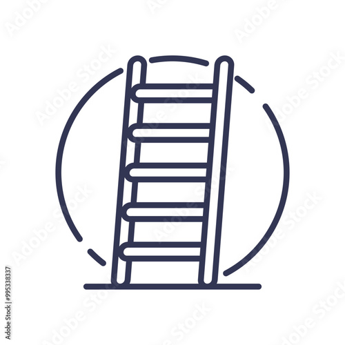 A ladder symbolizing progression and upward movement, encircled by a partial ring.