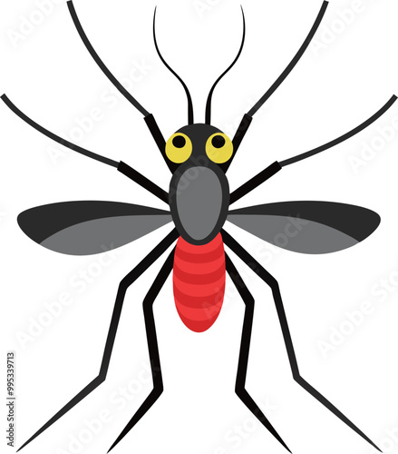 illustration mosquito flat art design