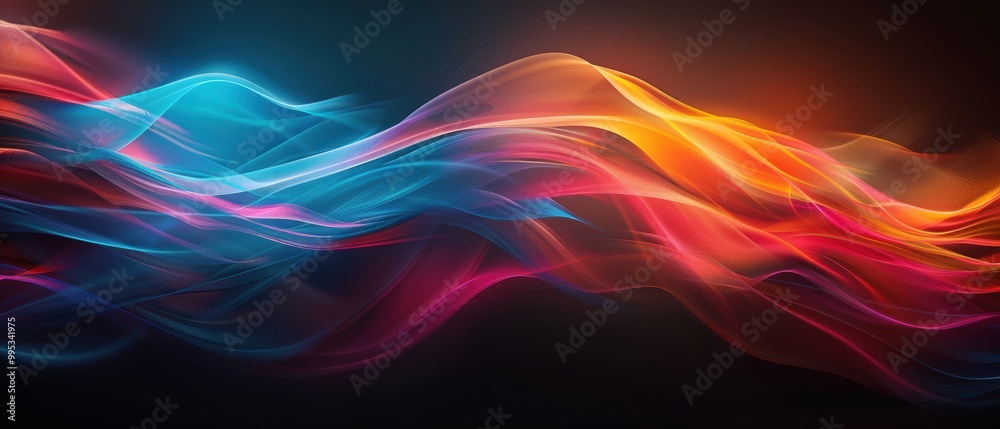 Naklejka premium Colorful Abstract Wave Light Background