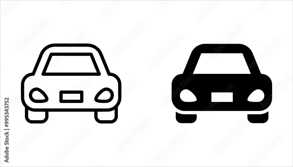 Car Icon set editable vector, isolated on white background Car Icon set editable vector, isolated on white background