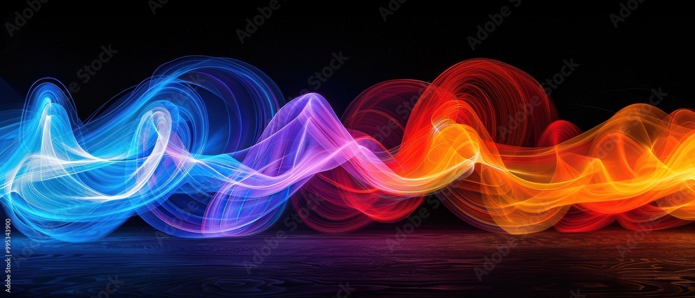 Fototapeta premium Dynamic Abstract Light Wave Patterns in Colors