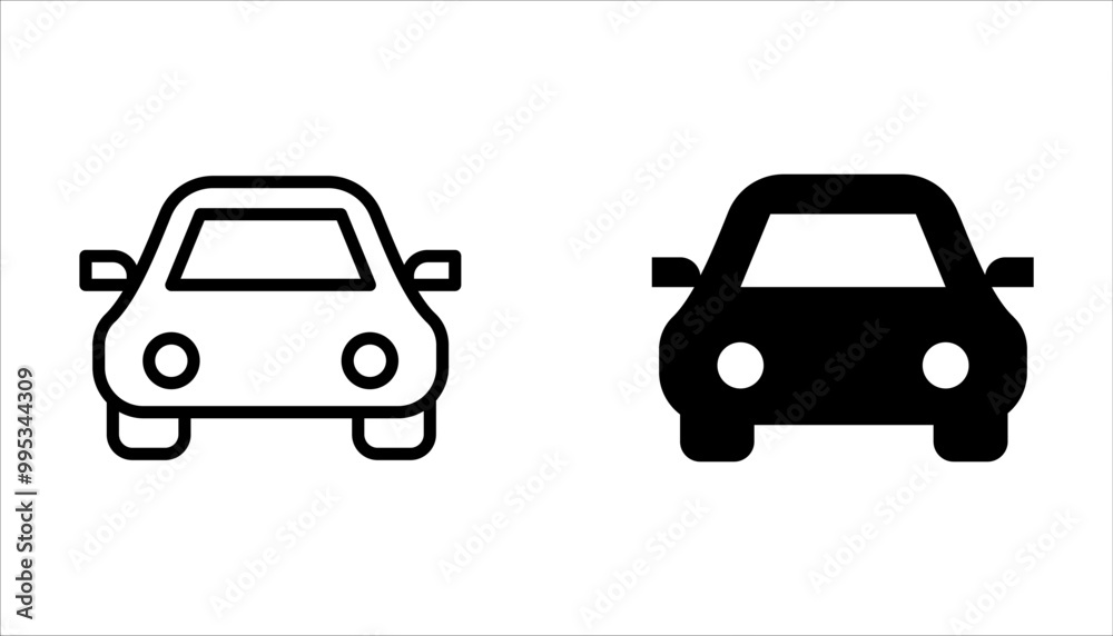 Car Icon set editable vector, isolated on white background Car Icon set editable vector, isolated on white background