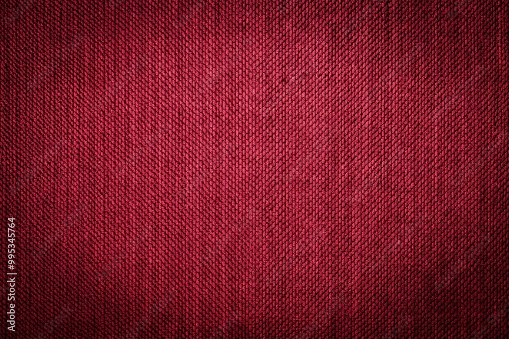 Fototapeta premium Dark red fabric cloth texture background seamless pattern of natural textile