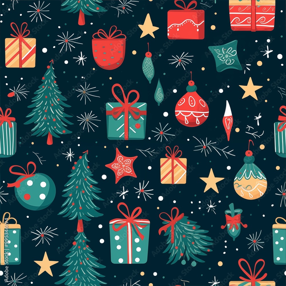 christmas seamless background,generative ai illustration christmas seamless background,generative ai illustration