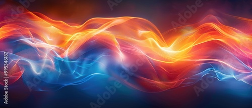 Colorful Abstract Light Waves Background Design