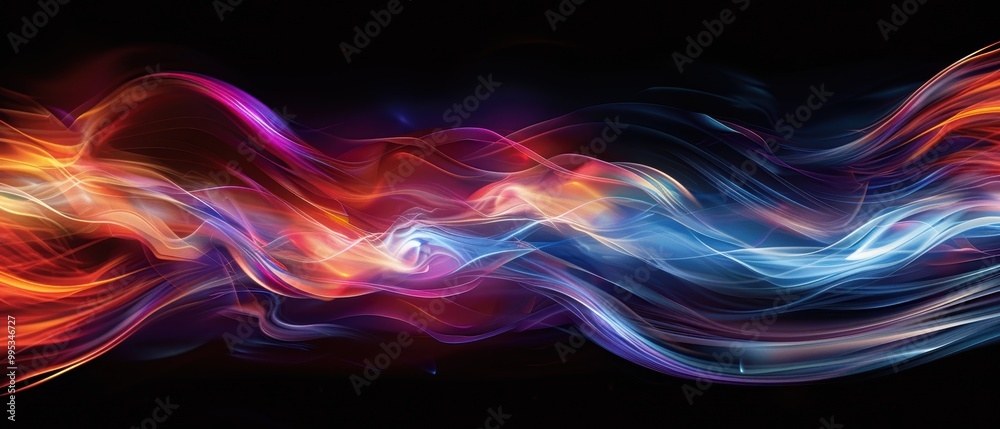 Colorful Abstract Light Waves in Motion Colorful Abstract Light Waves in Motion