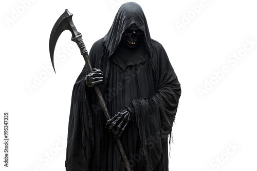 Grim reaper adult white background representation