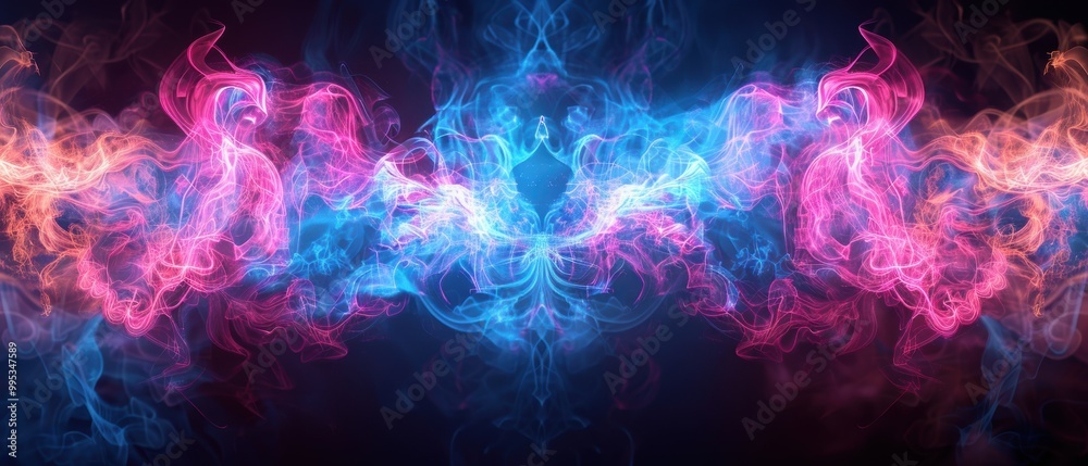 Fototapeta premium Colorful Smoke Patterns on Dark Background