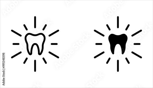 Set of tooth icons. Dental care on white background