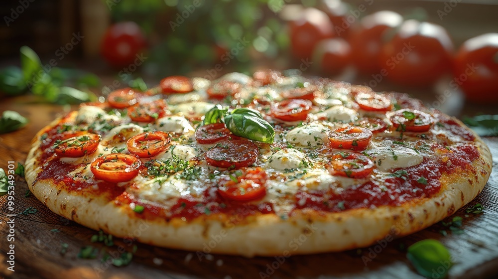 A Classic Italian Pizza with Crispy Crust and Gooey Mozzarella Perfect for Food Lovers A Classic Italian Pizza with Crispy Crust and Gooey Mozzarella Perfect for Food Lovers