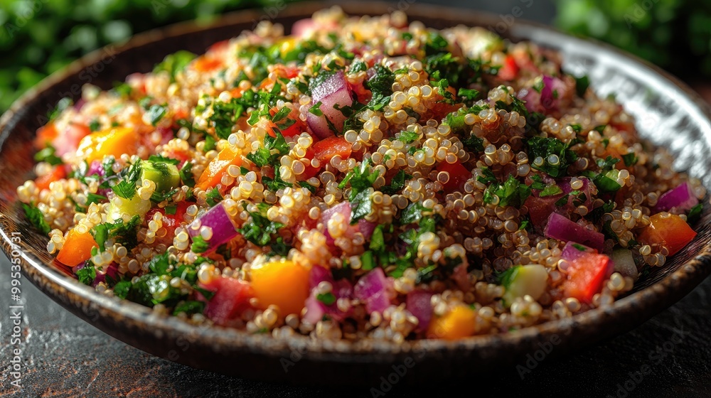 Delicious and Colorful Quinoa Salad with Fresh Vegetables for Healthy Eating Delicious and Colorful Quinoa Salad with Fresh Vegetables for Healthy Eating