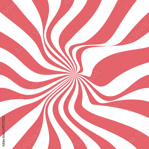 Red white swirl abstract vortex background. Psychedelic wallpaper.
