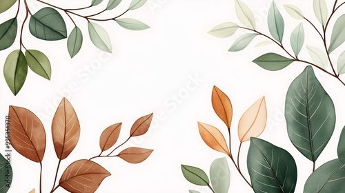 Elegant Floral Design with Various Leaf Types
