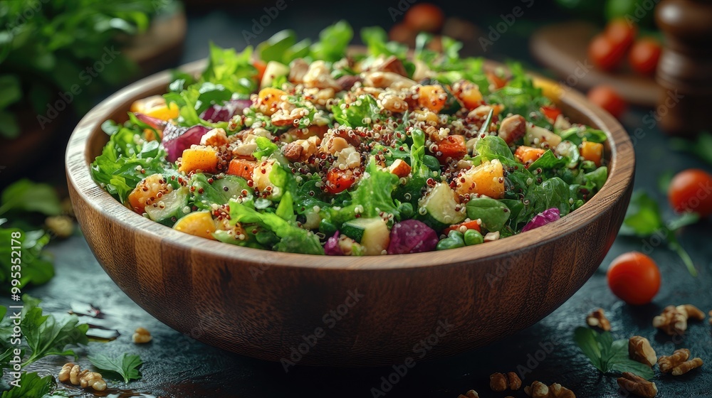 Gourmet Salad Bowl with Mixed Greens and Roasted Vegetables for Healthy Meals and Recipe Ideas Gourmet Salad Bowl with Mixed Greens and Roasted Vegetables for Healthy Meals and Recipe Ideas