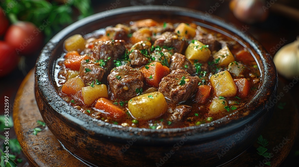 Hearty Beef Stew with Tender Meat and Fresh Root Vegetables for Comforting Meals Hearty Beef Stew with Tender Meat and Fresh Root Vegetables for Comforting Meals