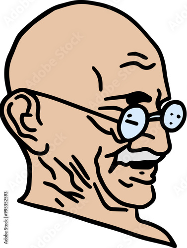 Mahatma Gandhi doodle vector illustration for 
Gandhi jayanti  photo