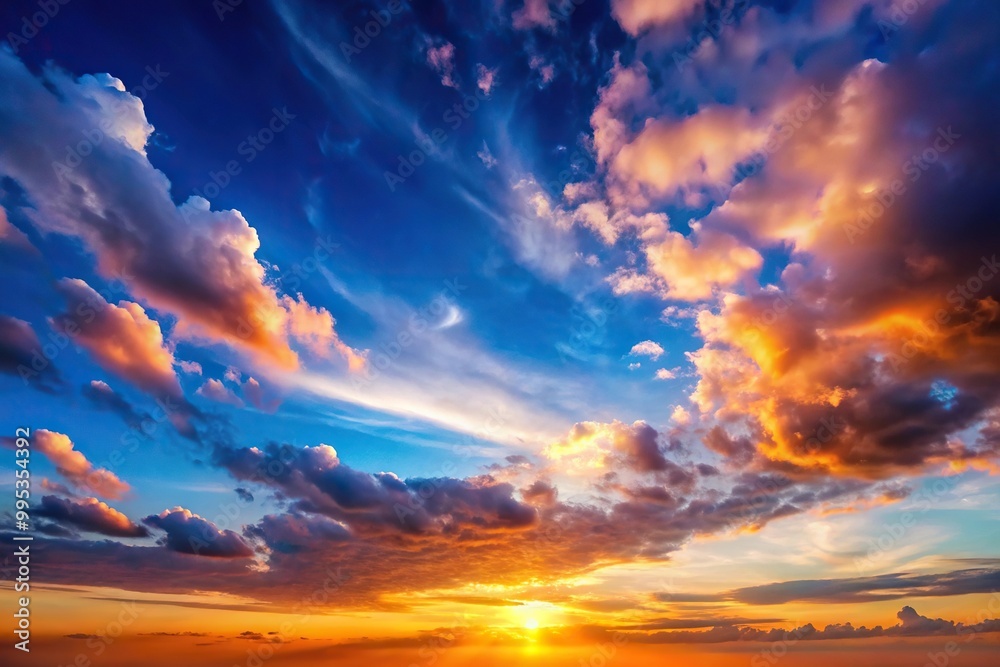 Fototapeta premium description: Macro shot of the evening sky in calming colors