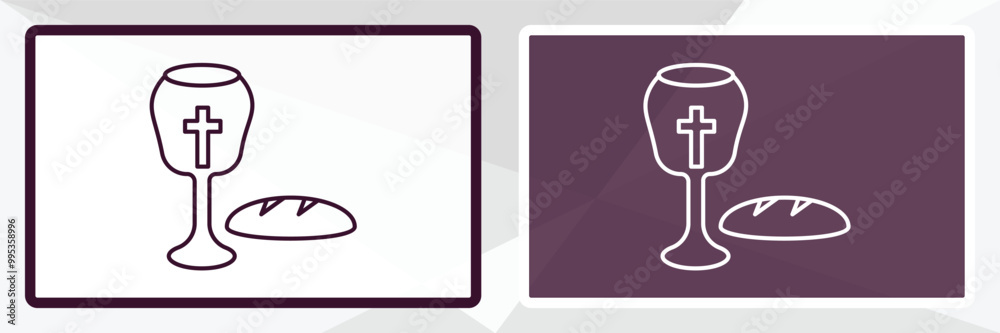 communion outline icon. Linear vector from religion concept. Thin line white and black communion icon isolated on white and dark background communion outline icon. Linear vector from religion concept. Thin line white and black communion icon isolated on white and dark background