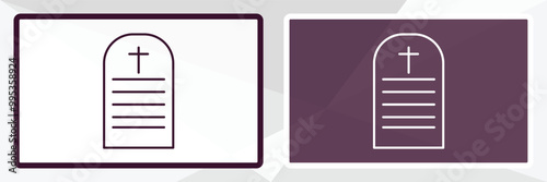 commandments outline icon. Linear vector from religion concept. Thin line white and black commandments icon isolated on white and dark background