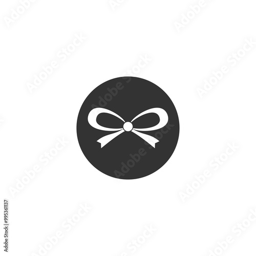 Bow tie circle icon isolated on transparent background