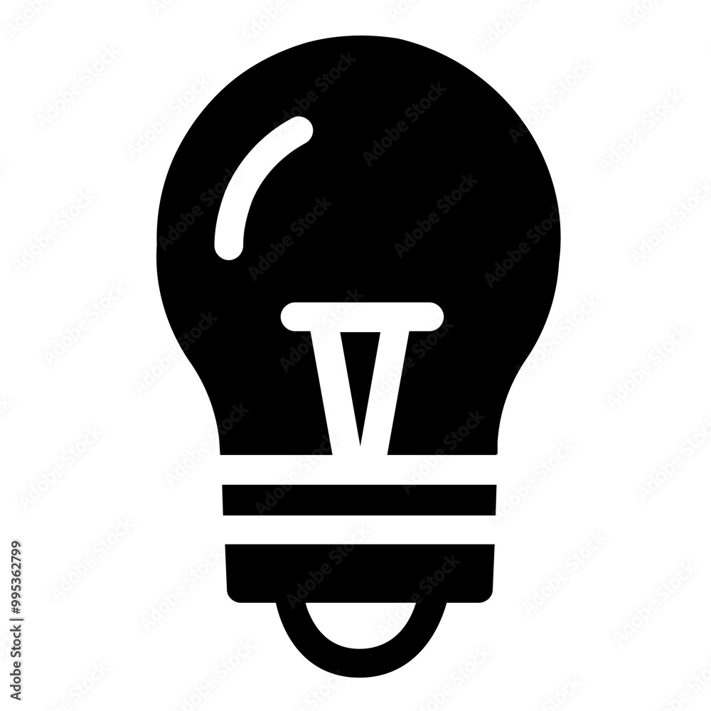 Idea & Lightbulb Icon Glyph Style Idea & Lightbulb Icon Glyph Style