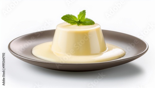 Italian Food, Zabaione on white background isolated.