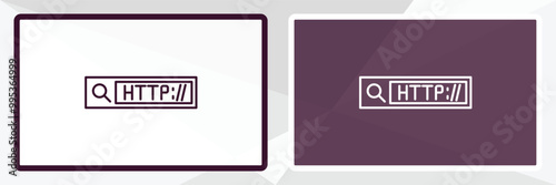 http outline icon. Linear vector from programming concept. Thin line white and black http icon isolated on white and dark background